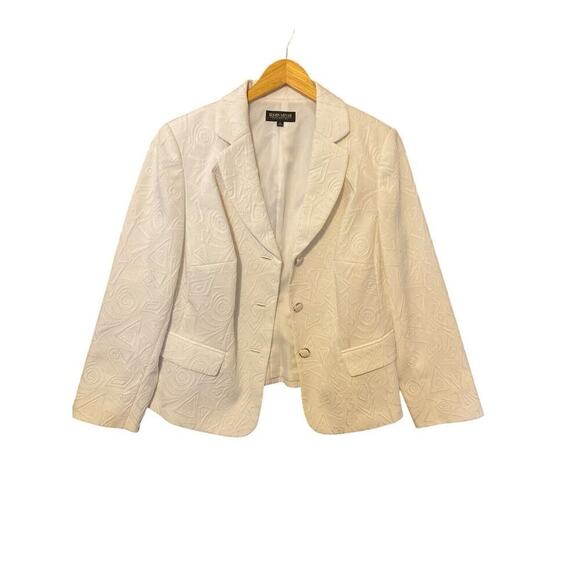 John Meyer Collection White Blazer Jacket Size 16 NWT One Button Stretch - Picture 1 of 10